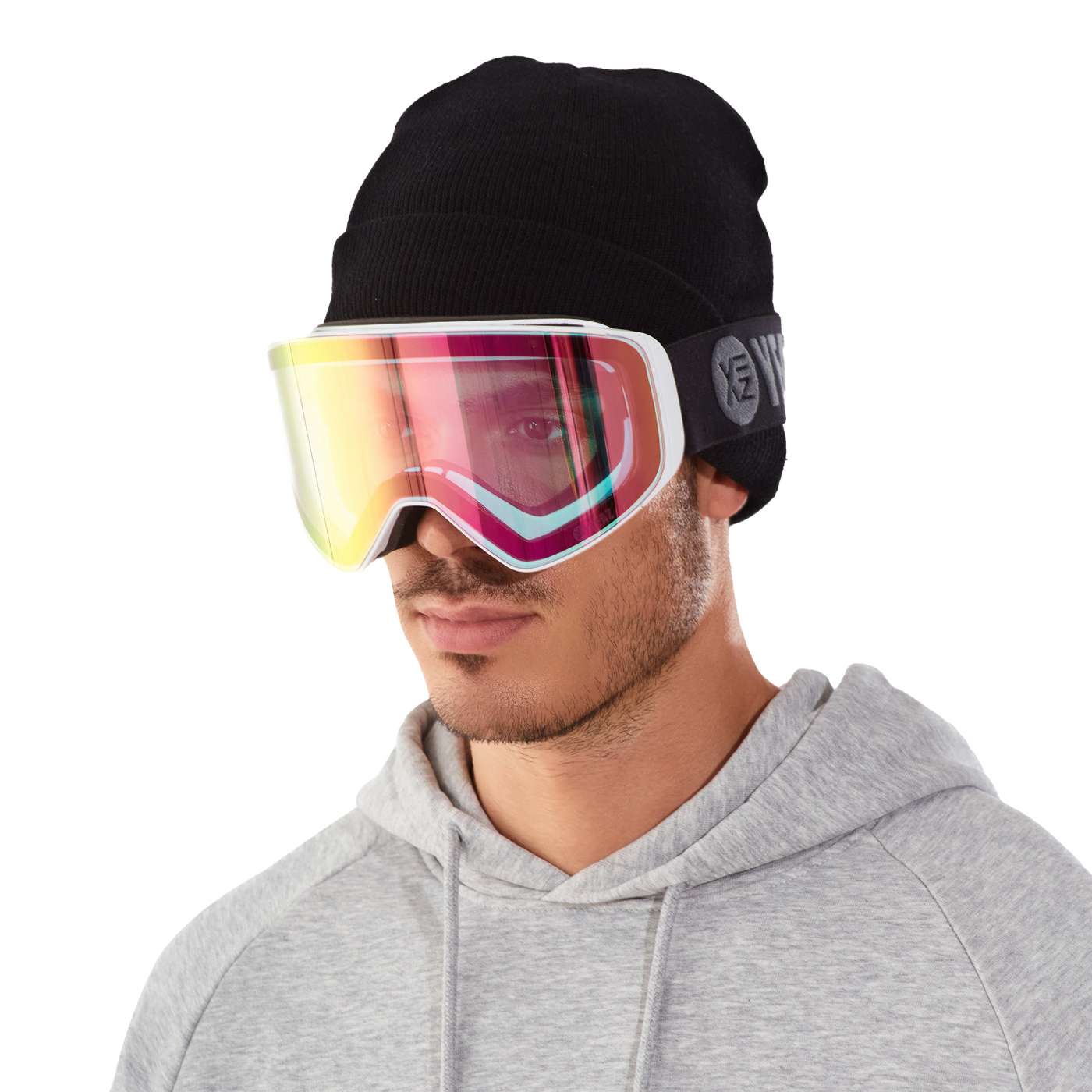 APEX Magnet Ski Snowboard goggles pink white grey Ski Snowboard goggles YEAZ YEAZ